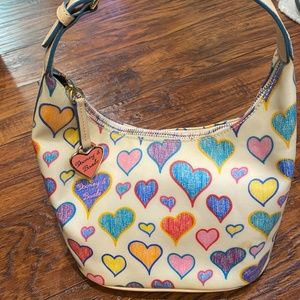 Dooney & Burke Vintage Bitsy Hearts Handbag Purse